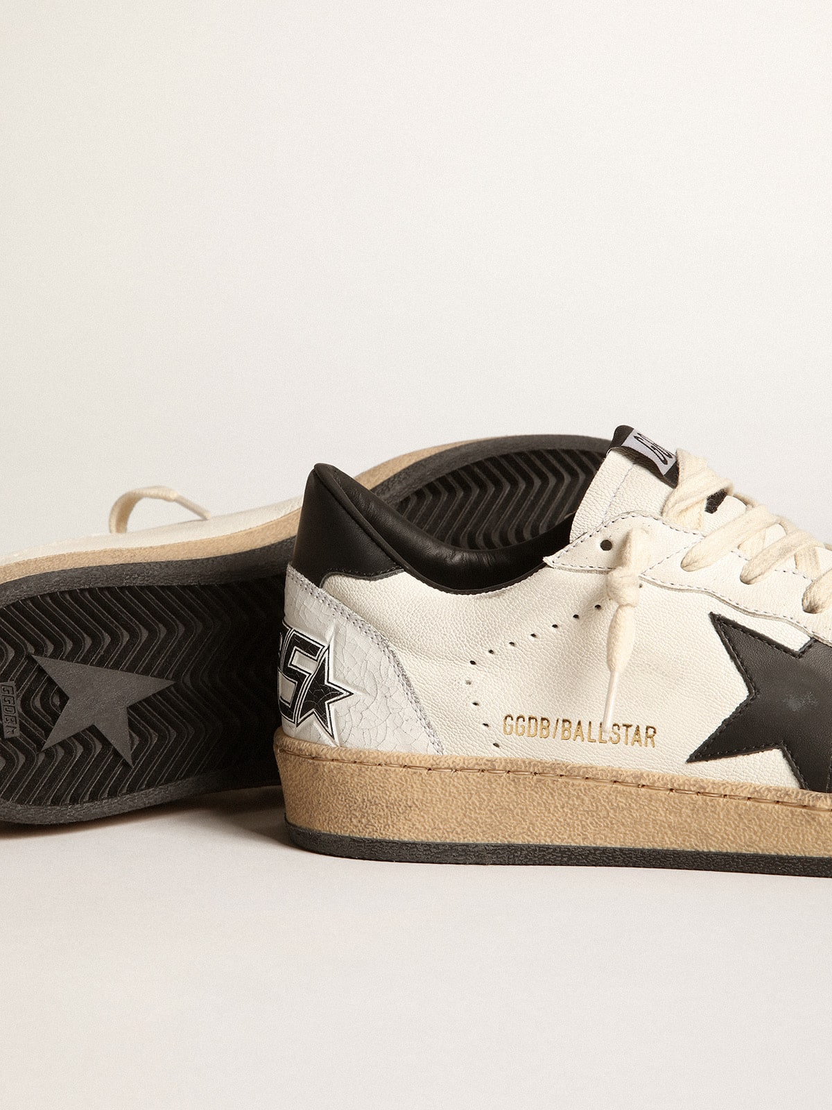 Men's Ball Star in white nappa with black star| Golden Goose