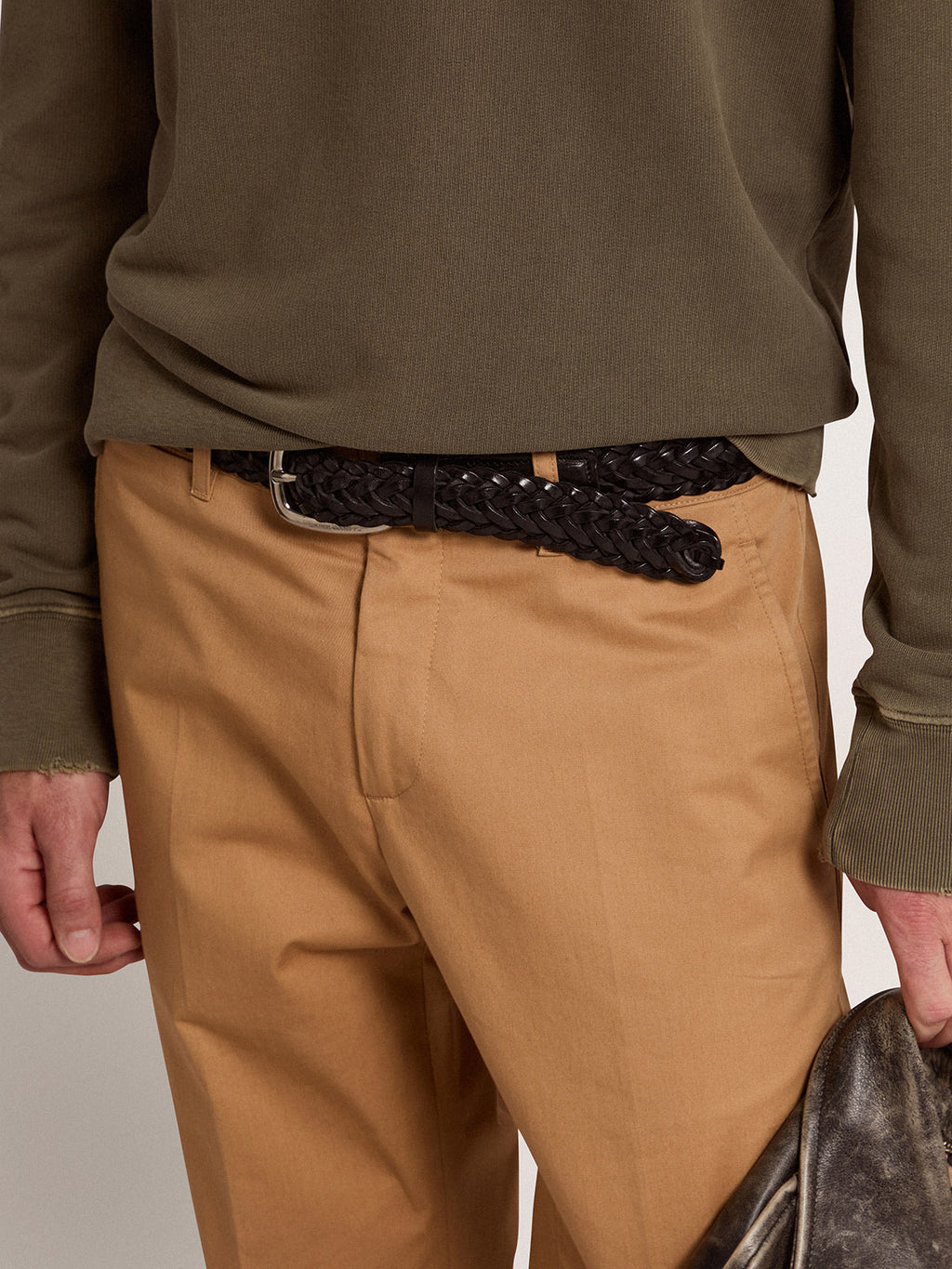 Men's black leather belt| Golden Goose