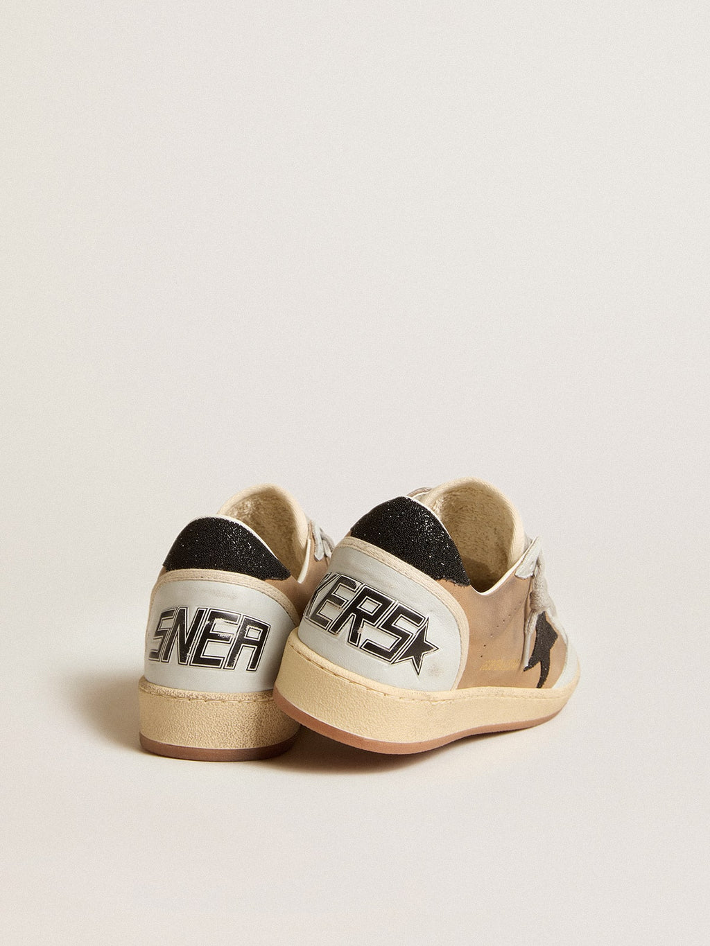 Ball Star in beige nubuck and nappa with black Swarovski crystal star| Golden Goose
