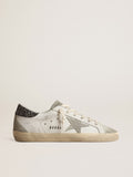 Women's Super-Star with gray star and dark gray glitter heel tab| Golden Goose