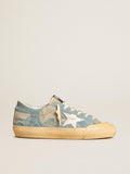 Super-Star in light blue mesh and nylon with white leather star| Golden Goose