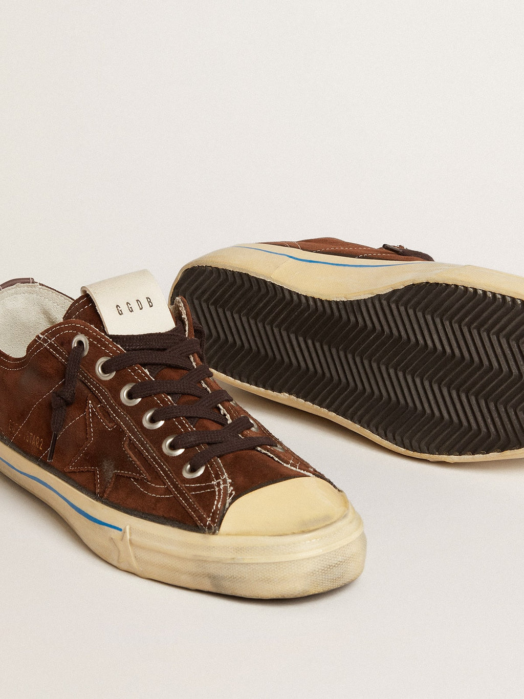 V-Star LTD sneakers in dark brown suede with tone-on-tone star| Golden Goose