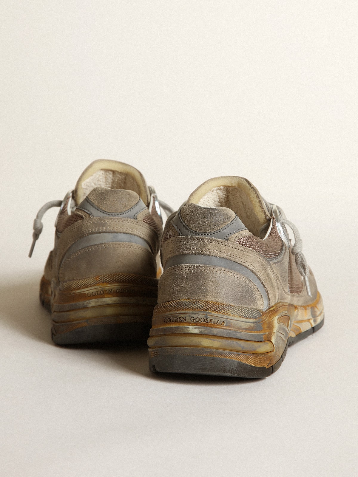 Men's Dad-Star in dove gray mesh and suede| Golden Goose