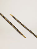 Laces with gray and black animal print with contrasting gold stars| Golden Goose