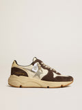 Running Sole LTD in nappa and brown suede with a Swarovski star| Golden Goose