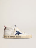 Mid Star with blue glitter star and pink suede heel tab| Golden Goose