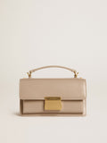 Small Venezia Bag in beige boarded leather with gold details| Golden Goose