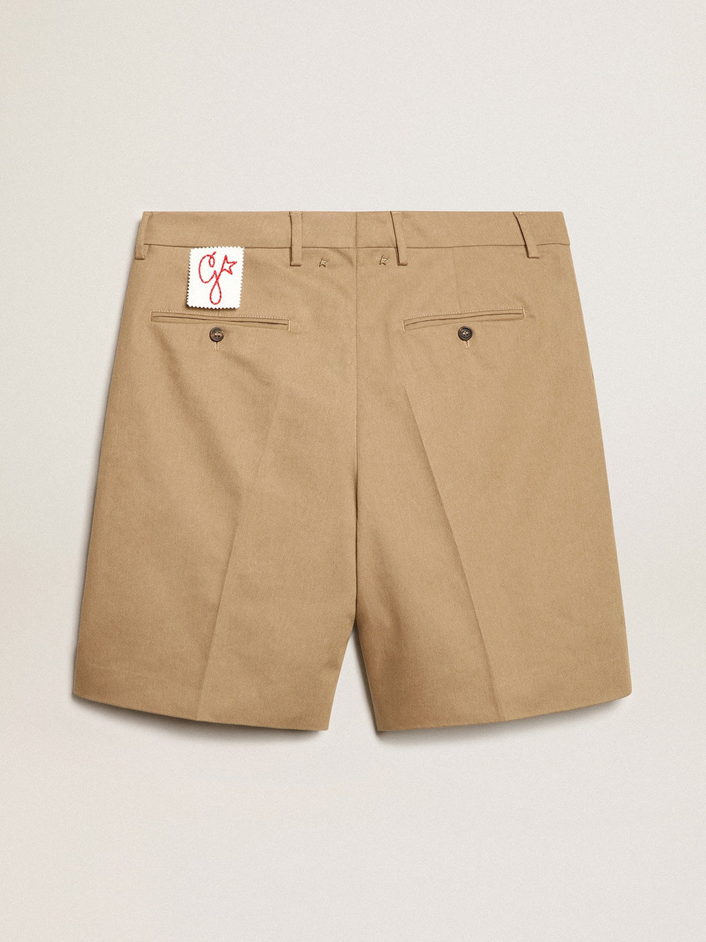 Men's Bermuda shorts in beige cotton| Golden Goose