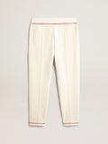 Men's heritage white joggers with CNY logo| Golden Goose