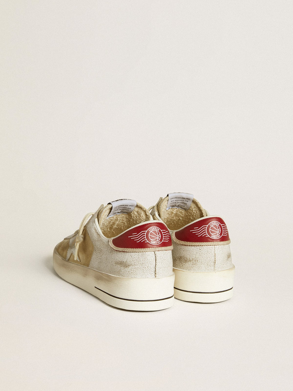 Stardan in nubuck and crackle leather with silver metallic leather star| Golden Goose