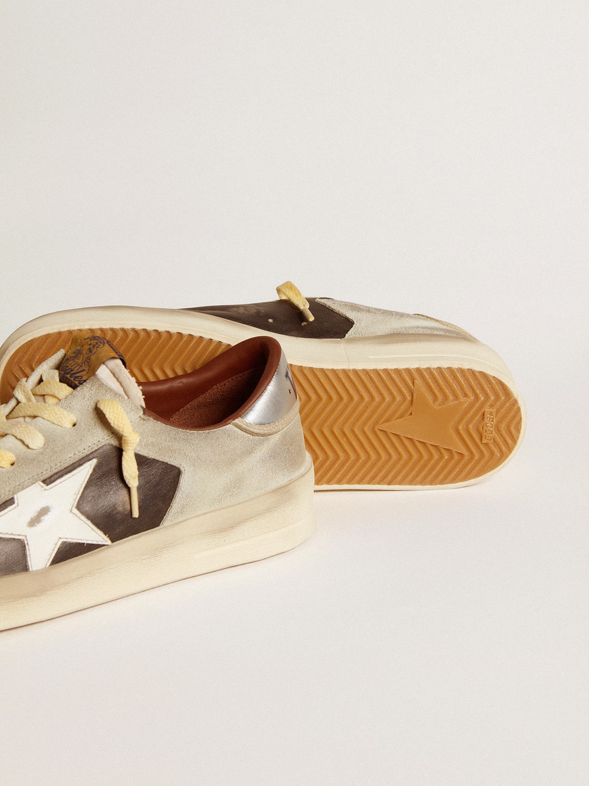 Stardan in suede and leather with leather star and metallic heel tab| Golden Goose