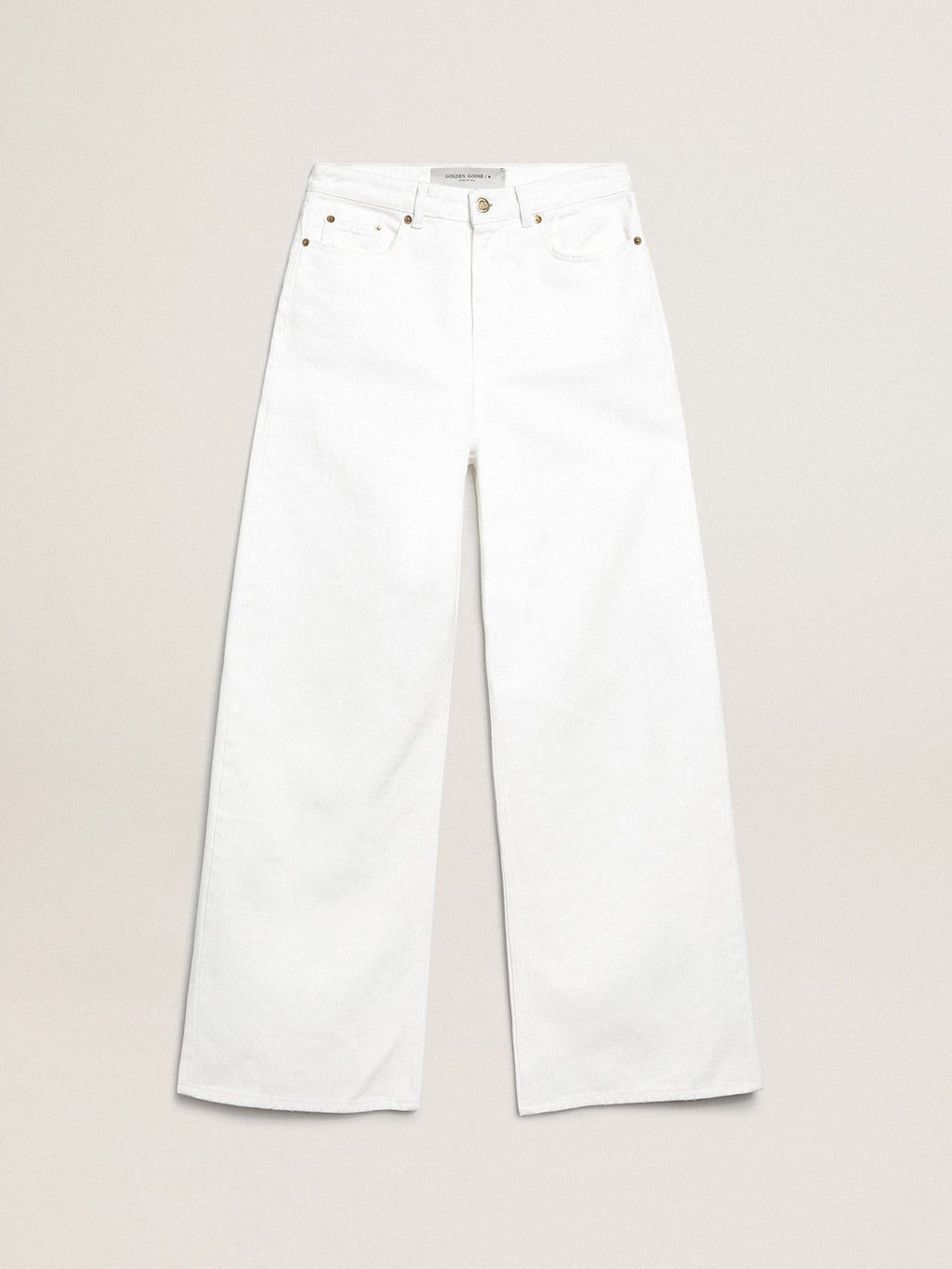 Wide-leg jeans in white bull denim| Golden Goose