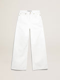 Wide-leg jeans in white bull denim| Golden Goose