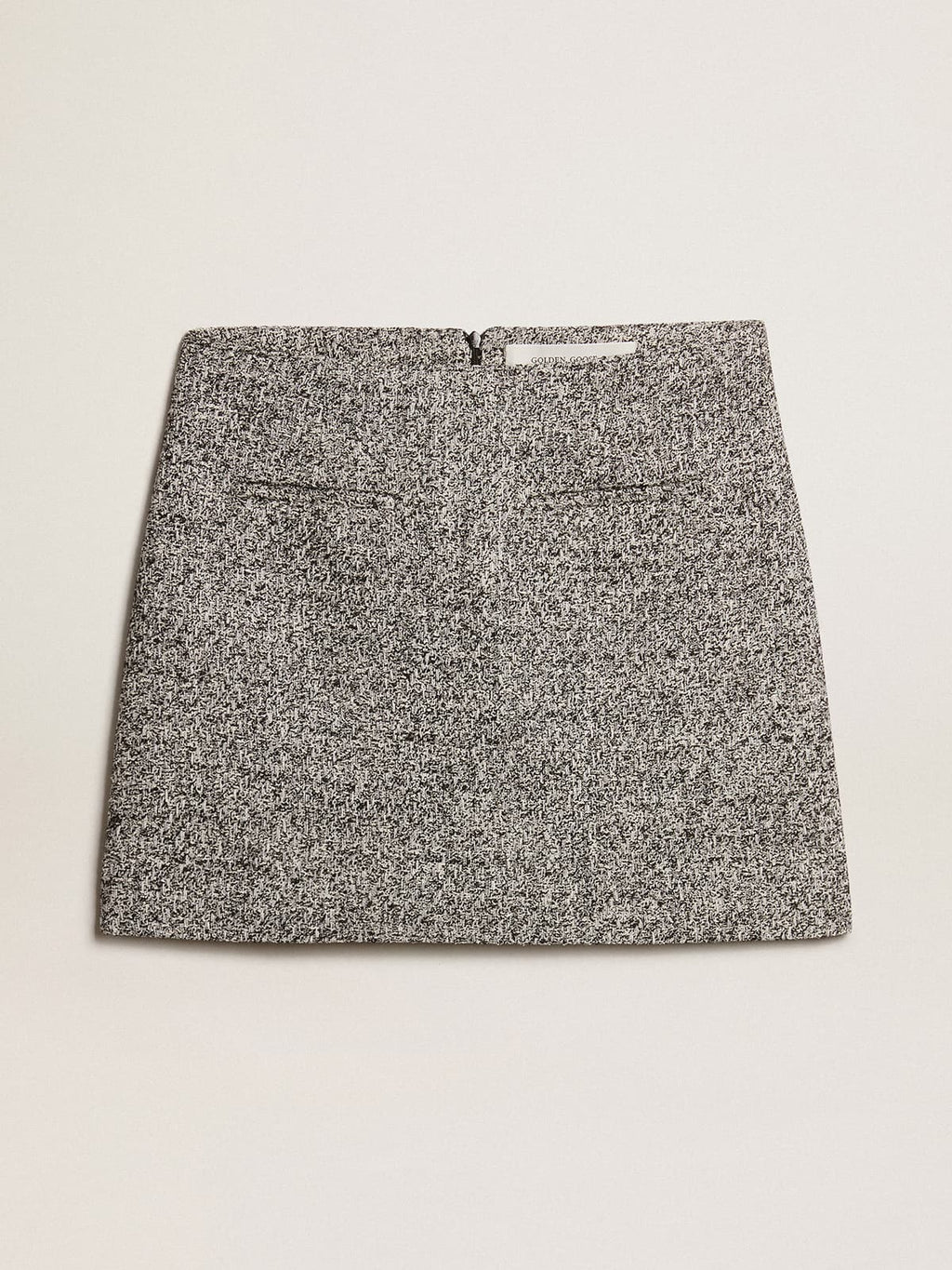 Miniskirt in black and white bouclé cotton| Golden Goose