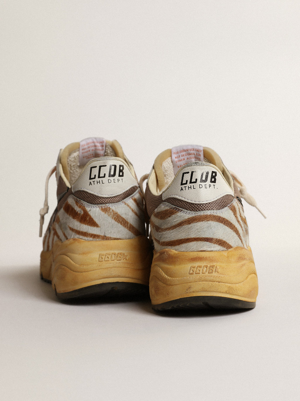 Men's Running Sole LAB in brown fabric and pony skin| Golden Goose
