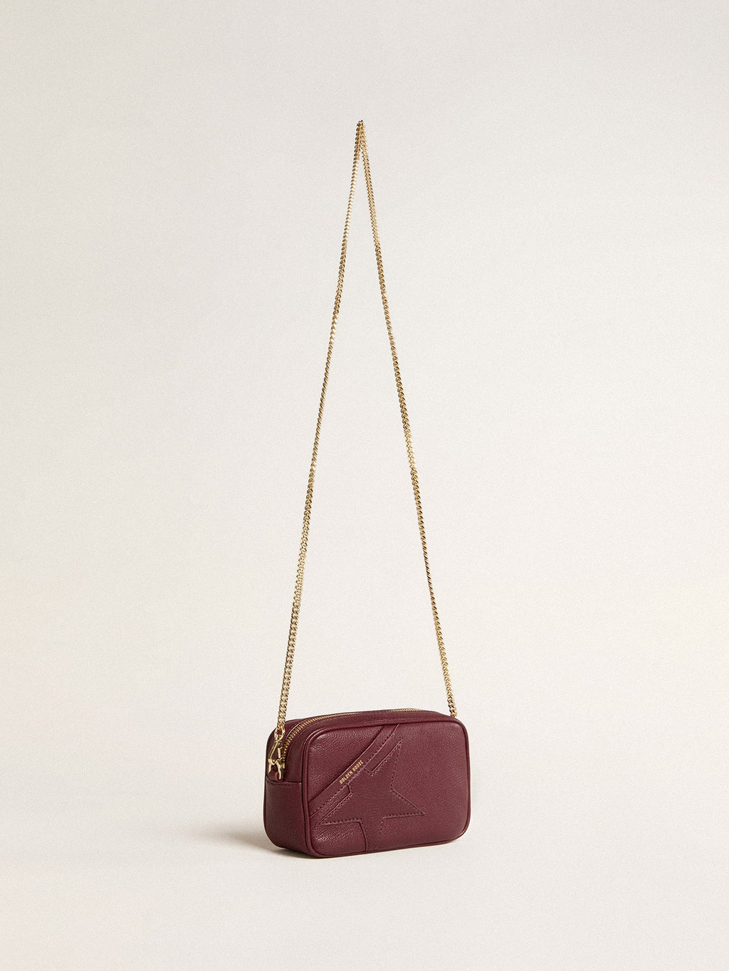 Mini Star Bag in wine-red leather with tone-on-tone star| Golden Goose