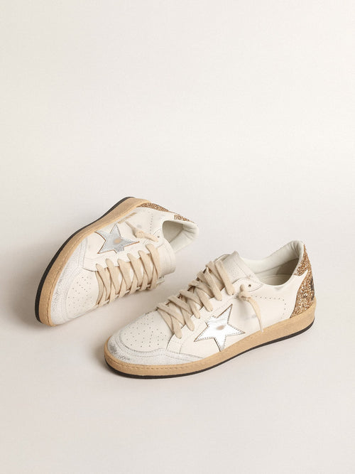 Ball Star with metallic leather star and glitter heel tab| Golden Goose