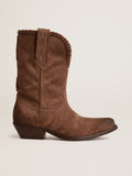 Low Women's boots in dark brown washed suede| Golden Goose