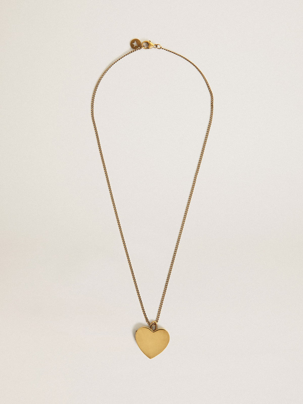 Necklace in antique gold color with heart charms| Golden Goose