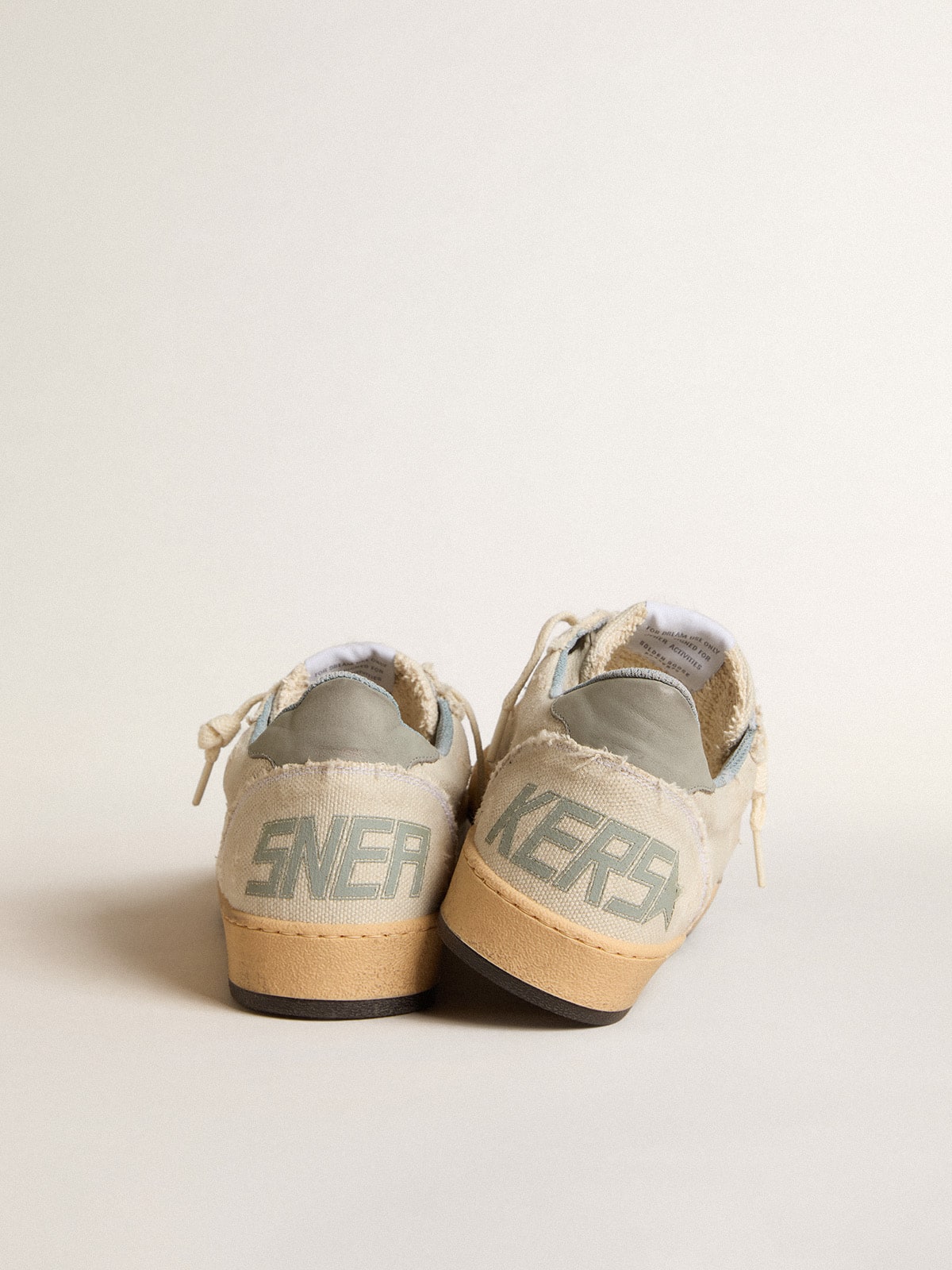 Men's Ball Star LTD in gray canvas with leather star and nubuck heel tab| Golden Goose