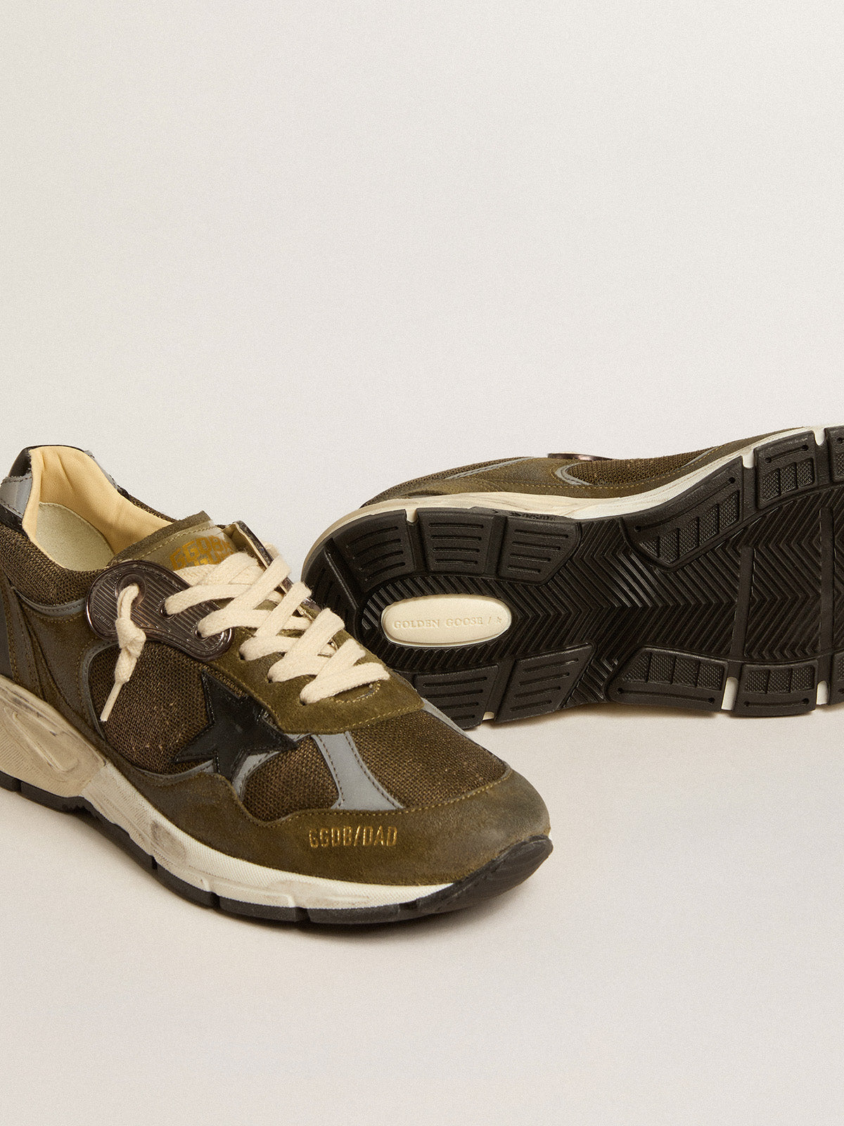 Women's Dad-Star in suede and mesh with black leather star and heel tab| Golden Goose