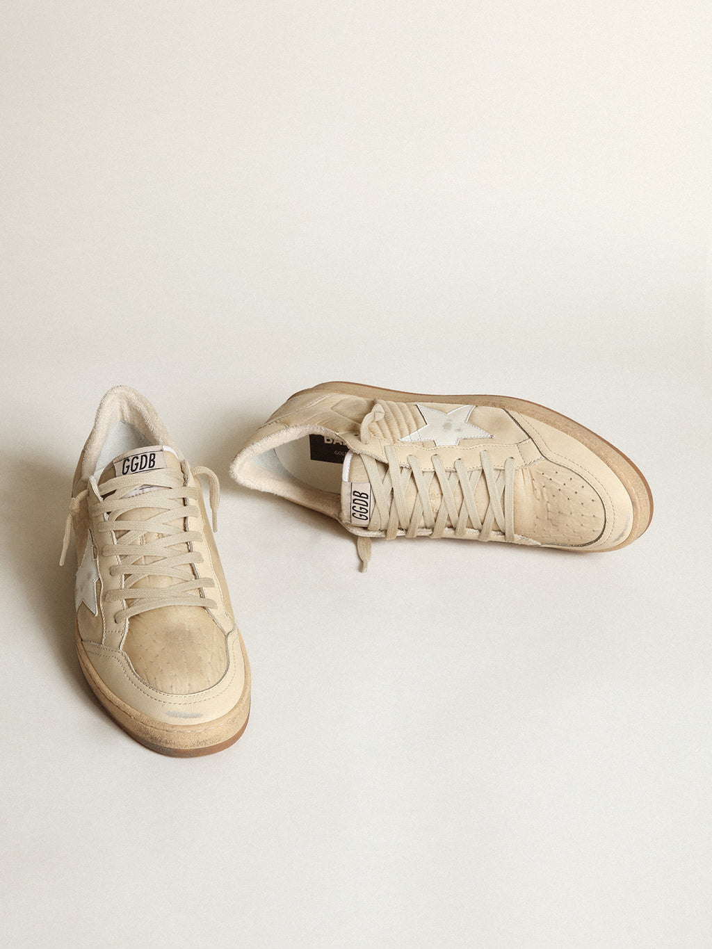 Men's Ball Star in white nylon with white star and heel tab| Golden Goose