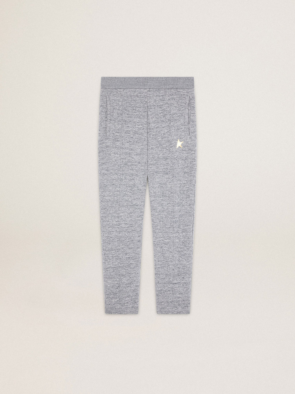 Men's gray joggers with gold star on the front| Golden Goose