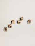 Women's cubic charms in antique gold color with letters of the alphabet| Golden Goose