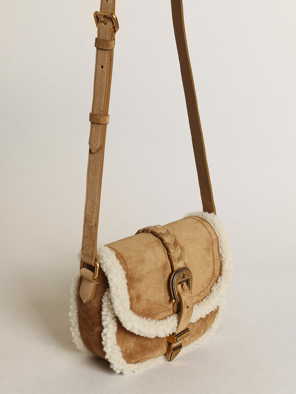 Women's Rodeo Bag in suede with shearling details| Golden Goose