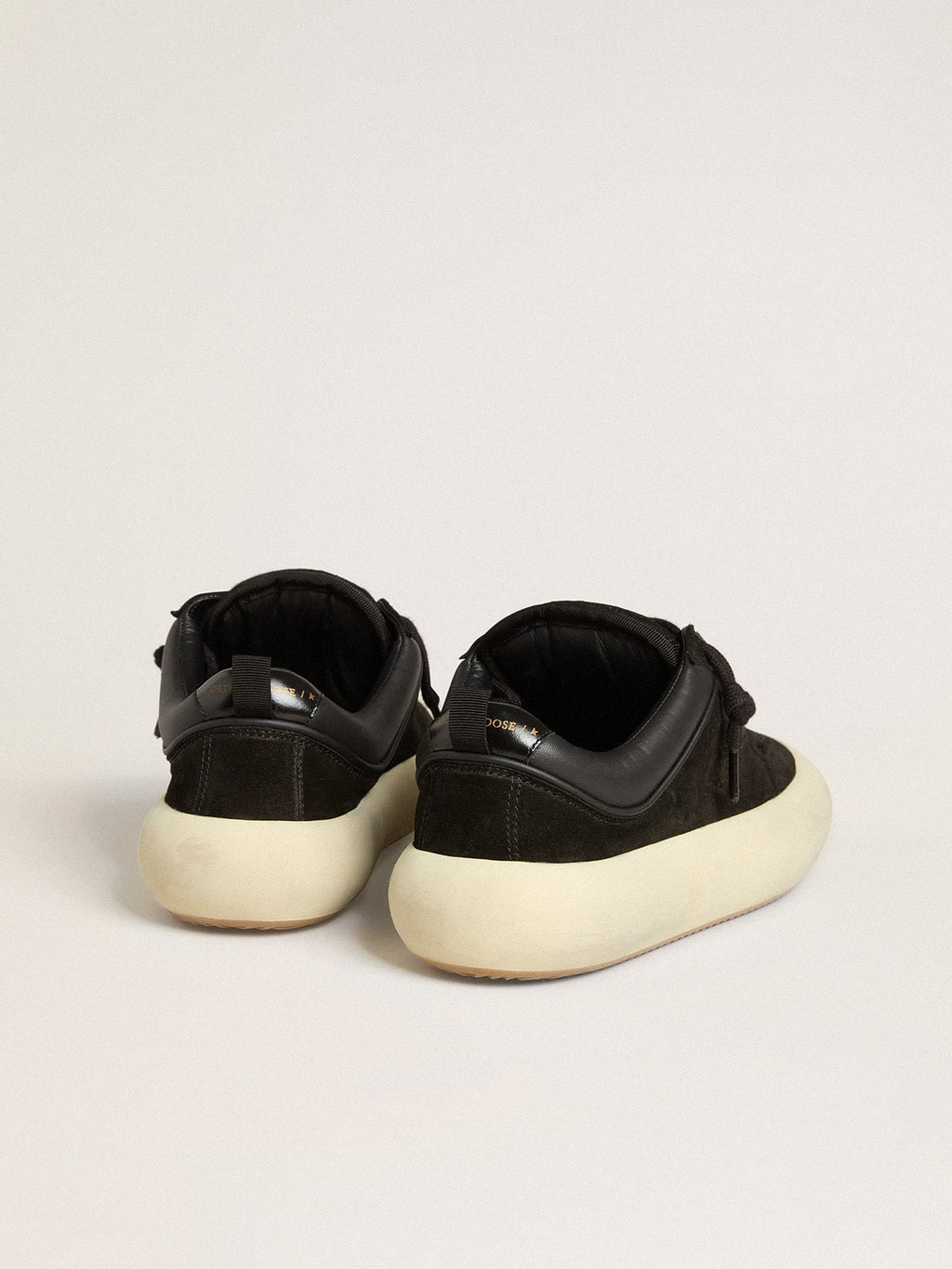 Men's Space-Star Cube in black suede with perforated star| Golden Goose