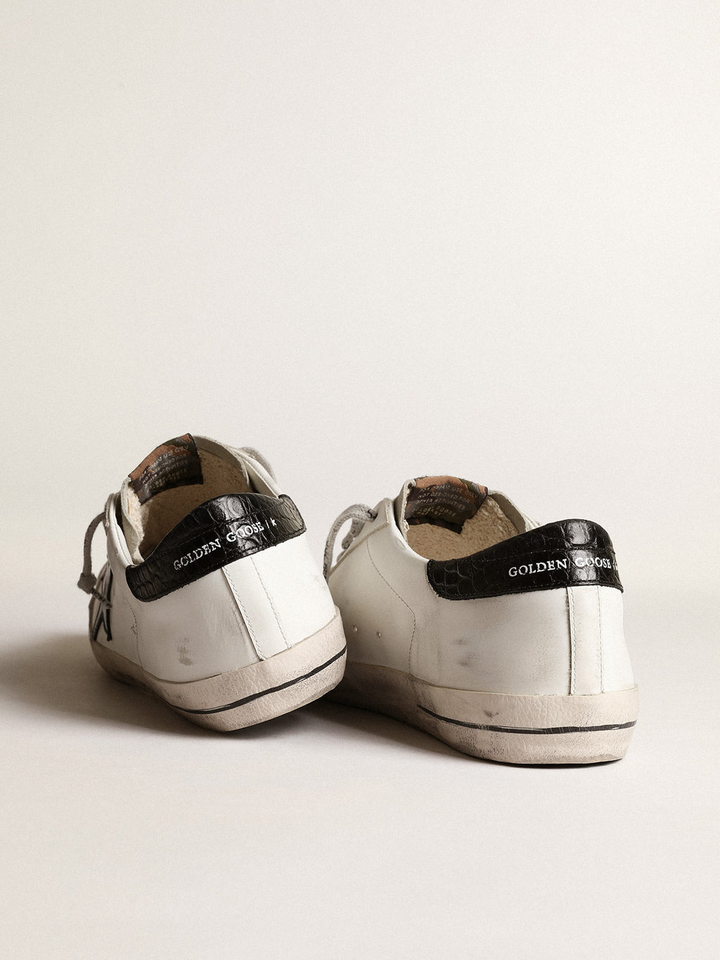 Super-Star with blue metallic leather star and black heel tab| Golden Goose