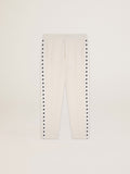 Men's white joggers with black stars on the sides| Golden Goose