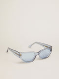 Rectangular-style Sunframe Jackie with clear baby blue frame| Golden Goose