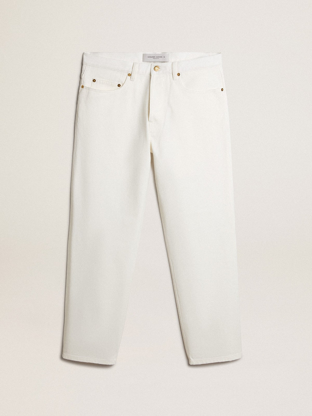 Men's white denim pants| Golden Goose