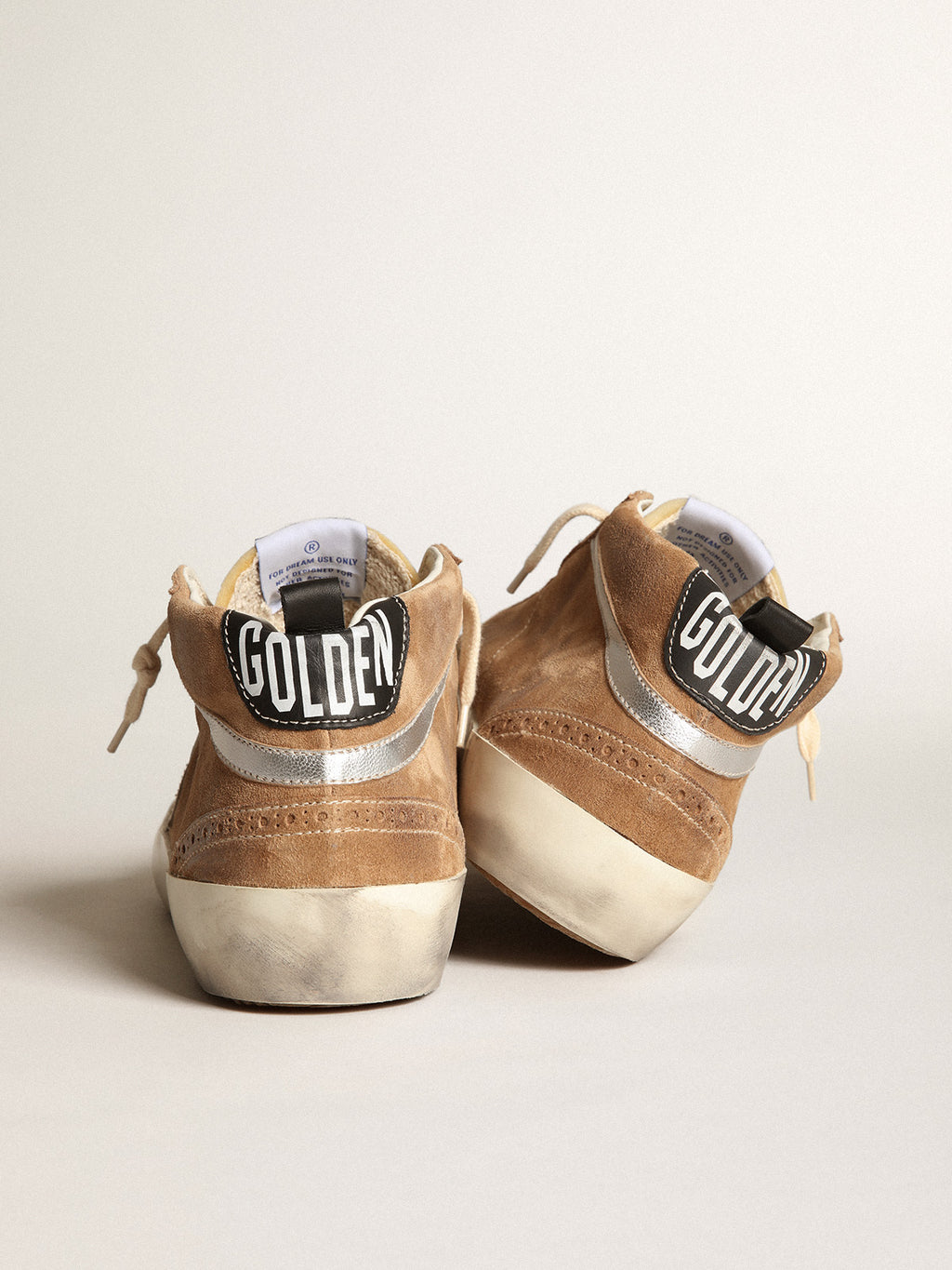 Men's Mid Star in tobacco-colored suede with white leather star| Golden Goose