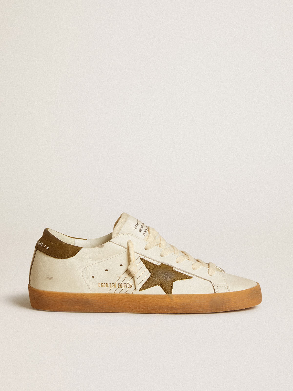 Women's Super-Star LTD with military green nubuck star and heel tab| Golden Goose