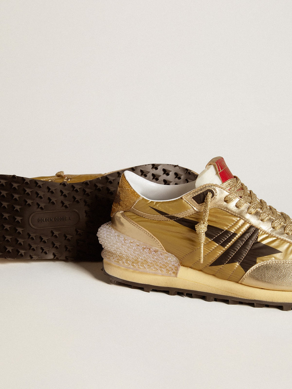 Women's Gold Marathon with gold nylon upper| Golden Goose