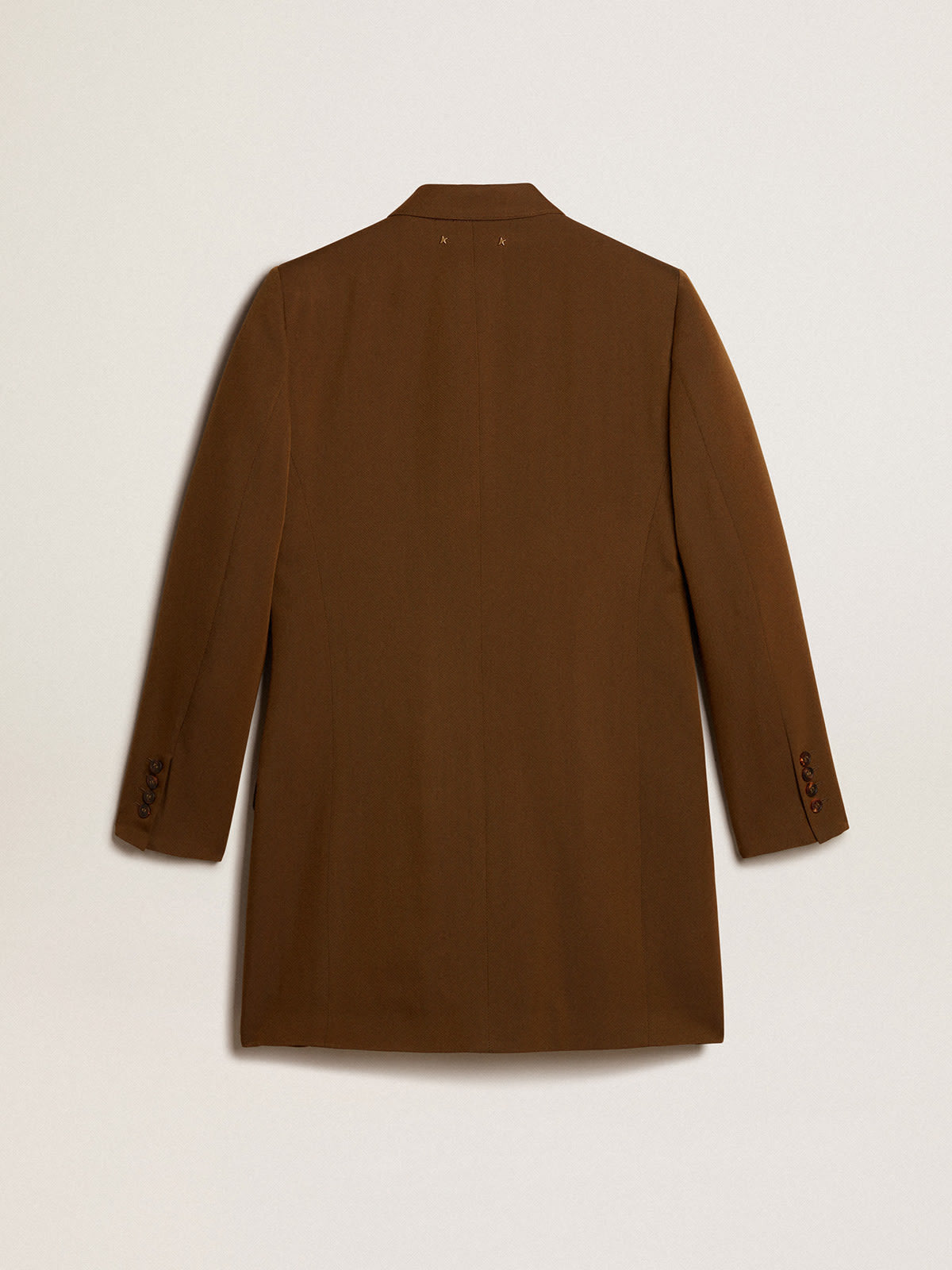Short dress in beech-colored wool with horn buttons| Golden Goose