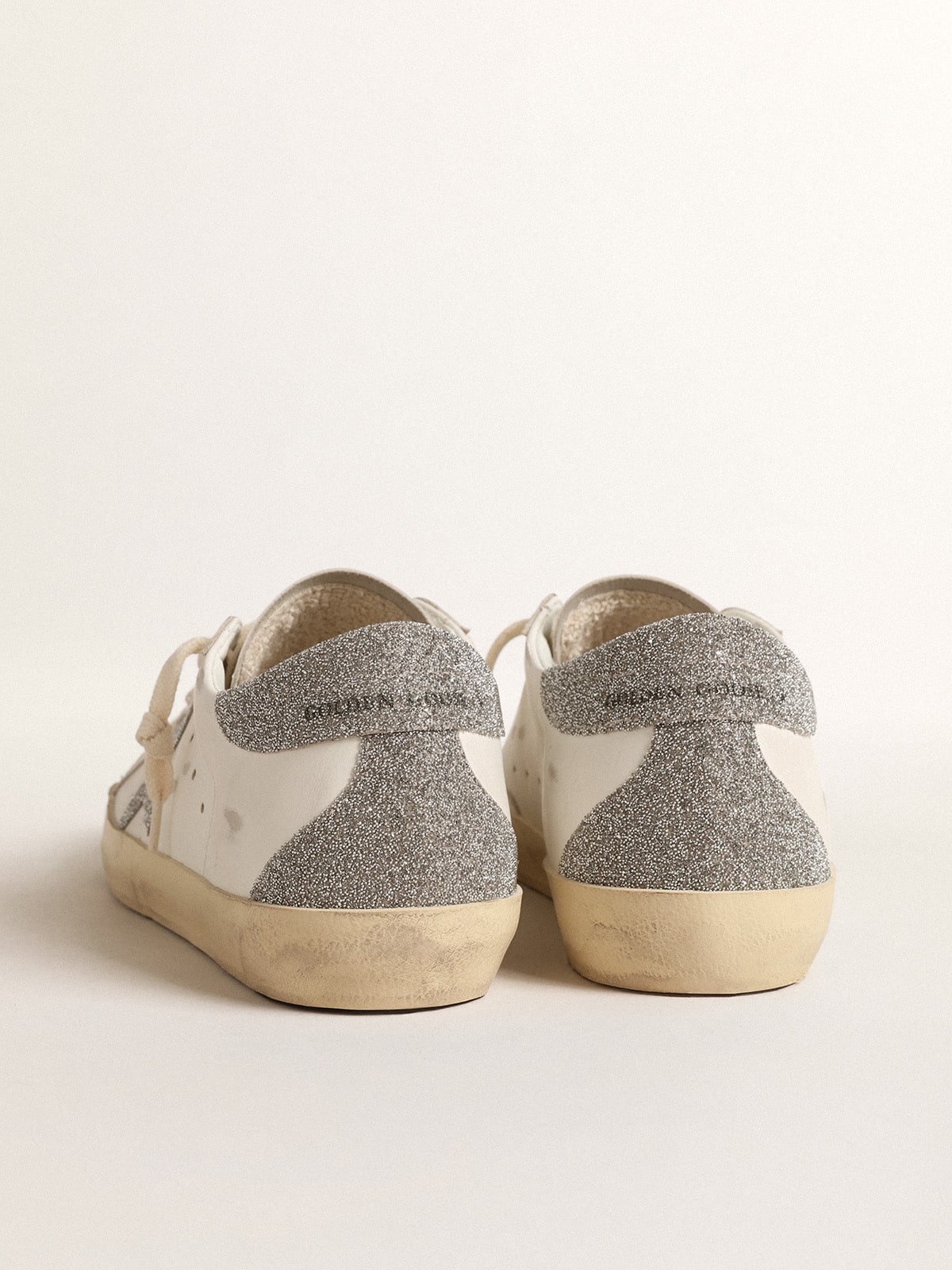 Women's Super-Star with silver Swarovski crystal star and heel tab| Golden Goose