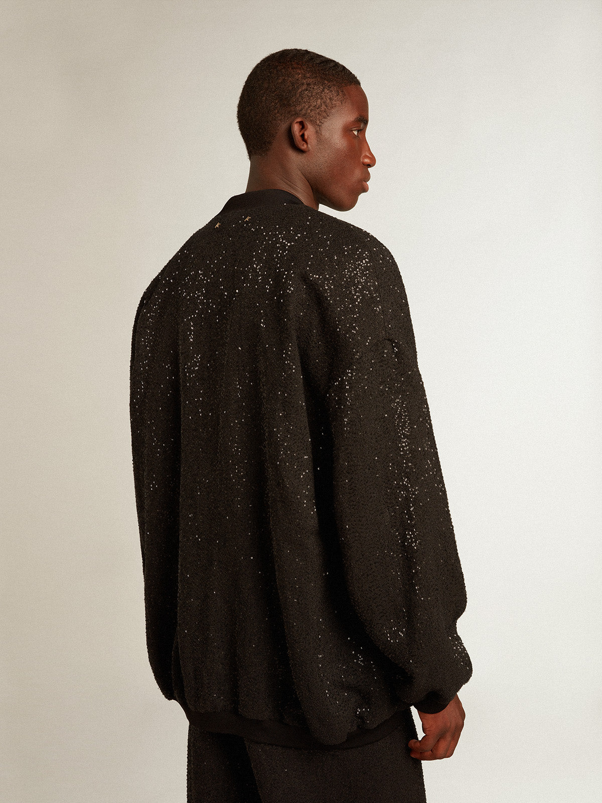Men's black sequined cardigan-jacket| Golden Goose