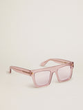 Square-style Sunframe Jamie with clear pink frame and pink lenses| Golden Goose
