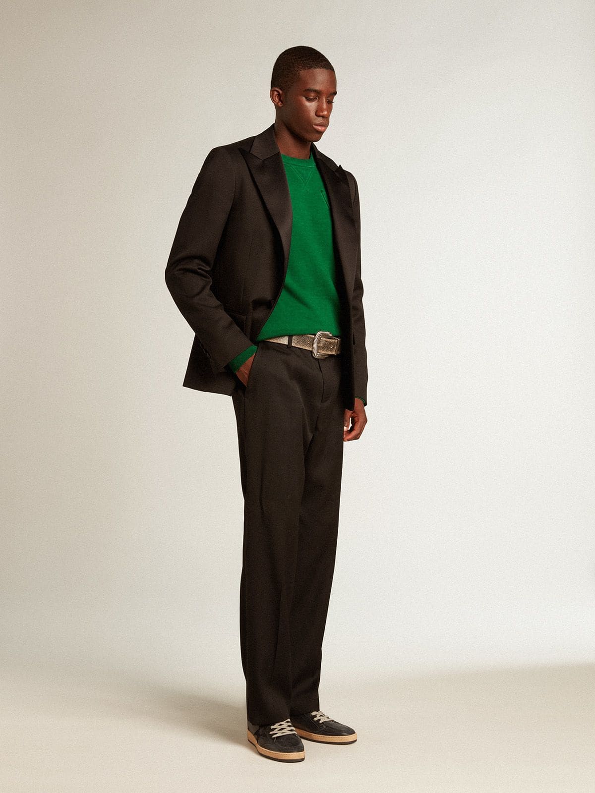Men's Ball Star in black nappa with suede star and nappa heel tab| Golden Goose