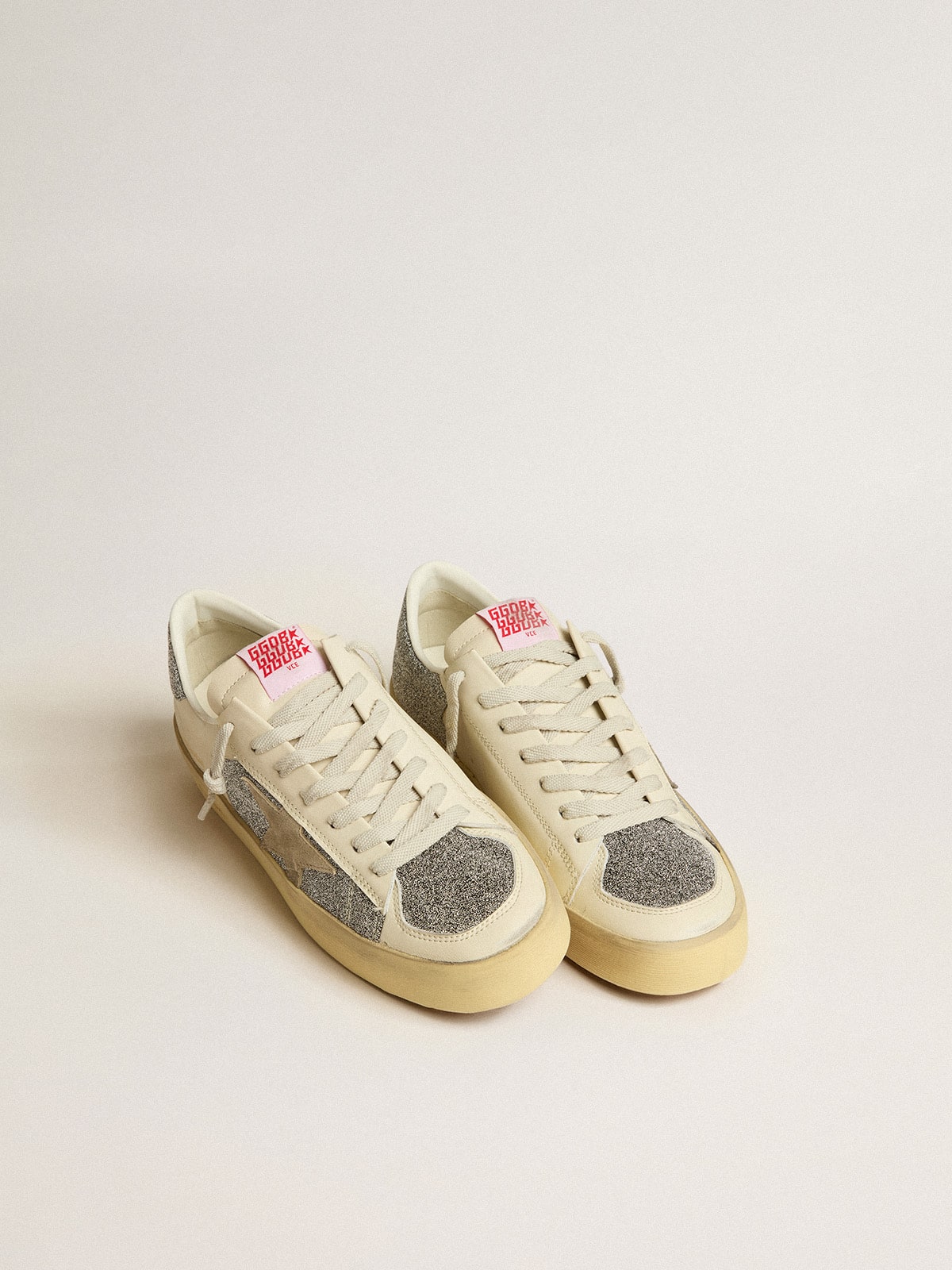 Men's Stardan in suede with sand star and Swarovski crystal inserts| Golden Goose