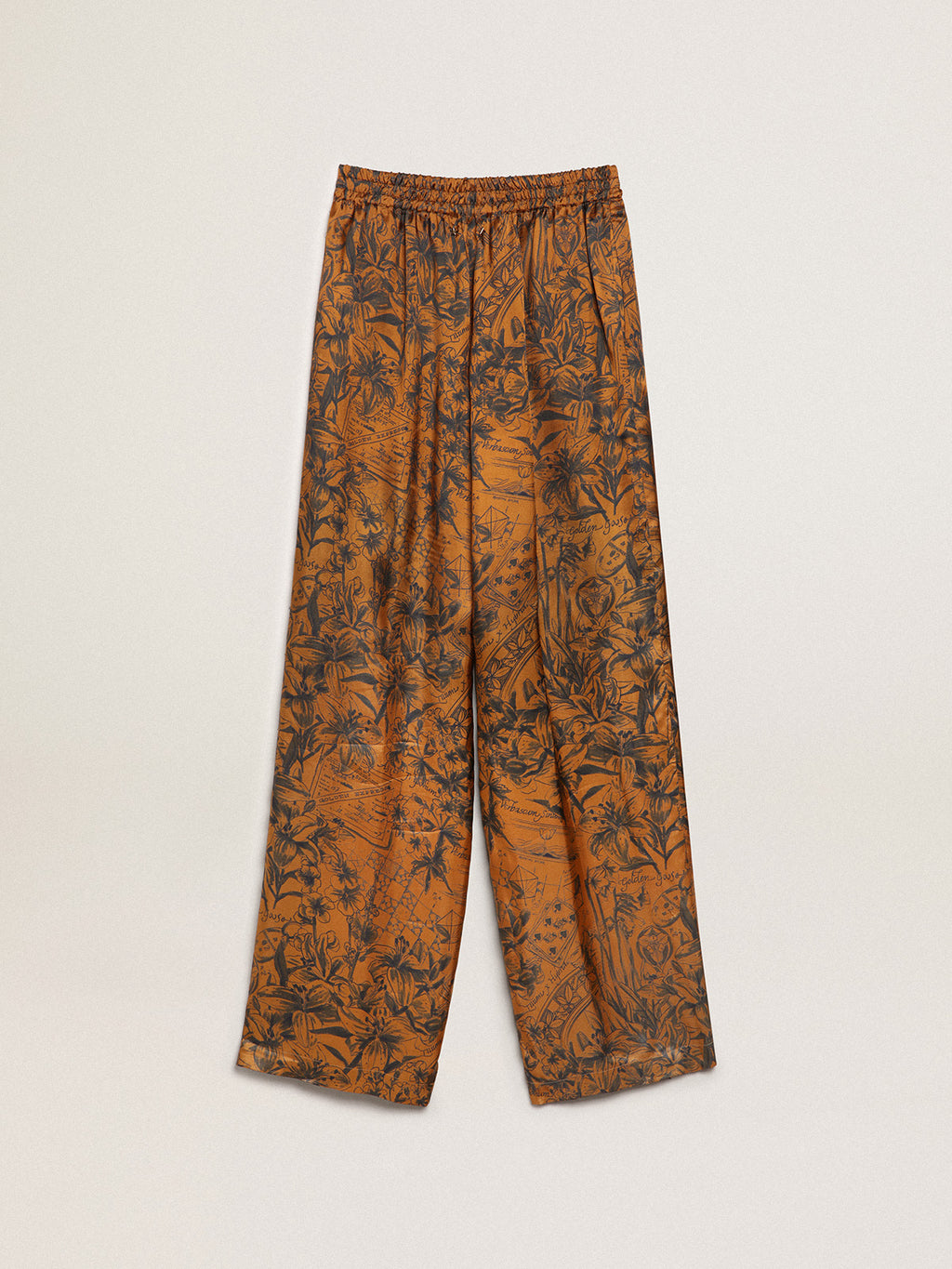 Women's joggers in golden brown with notebook print| Golden Goose