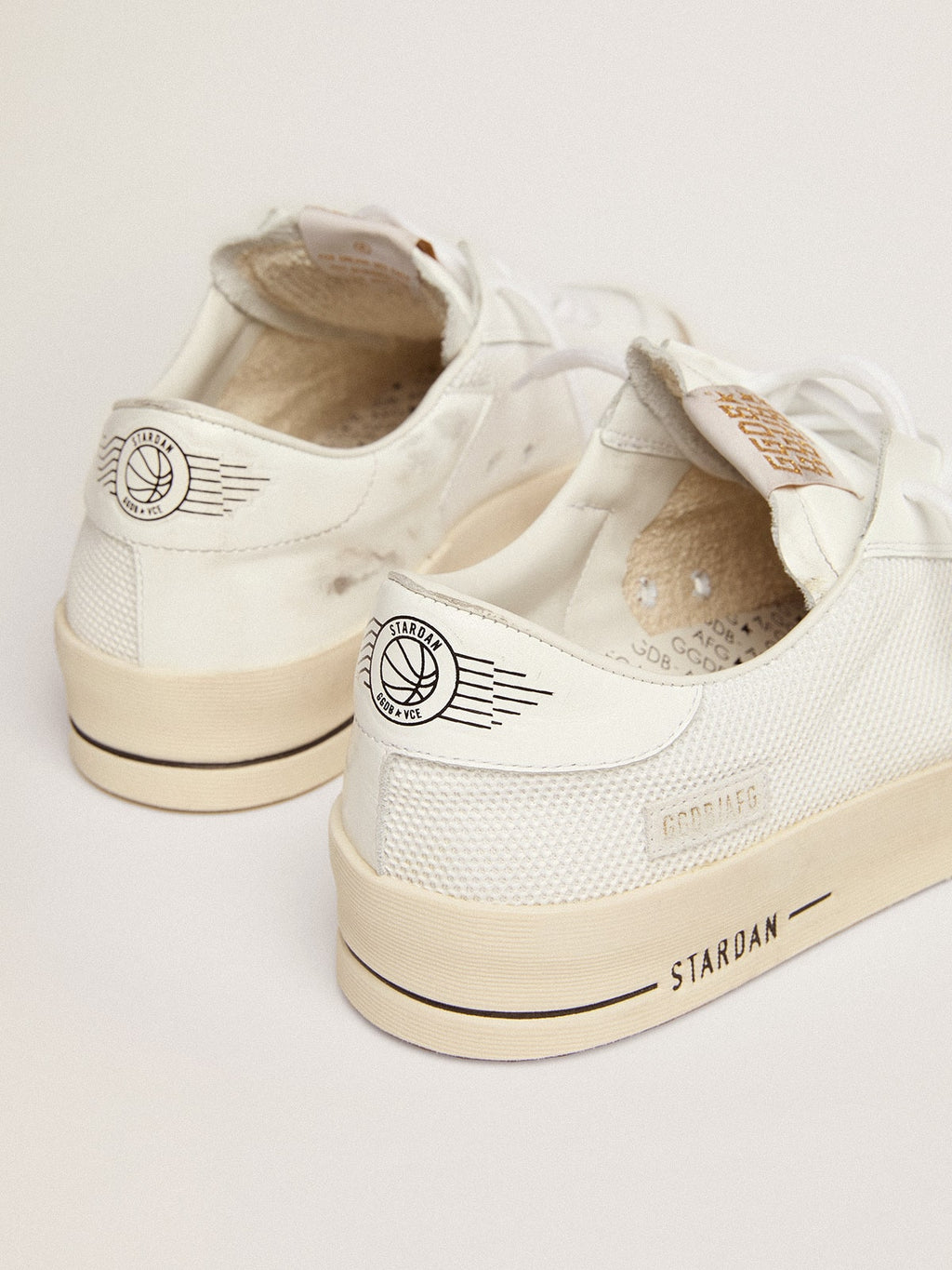 Men's Stardan in white mesh with black suede star| Golden Goose
