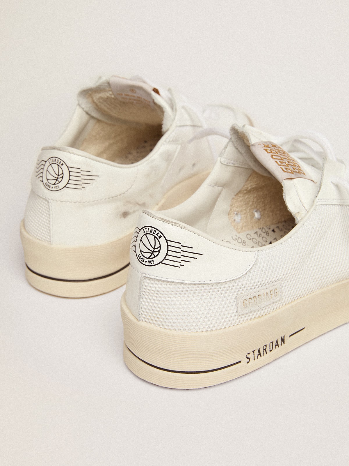 Men's Stardan in white mesh with black suede star| Golden Goose