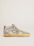 Mid Star LTD in white and dove-gray suede with Swarovski crystals| Golden Goose