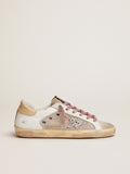 Super-Star sneakers in white leather and silver mesh| Golden Goose