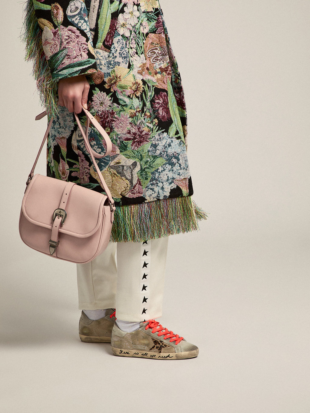 Medium Rodeo Bag in quartz-pink leather| Golden Goose