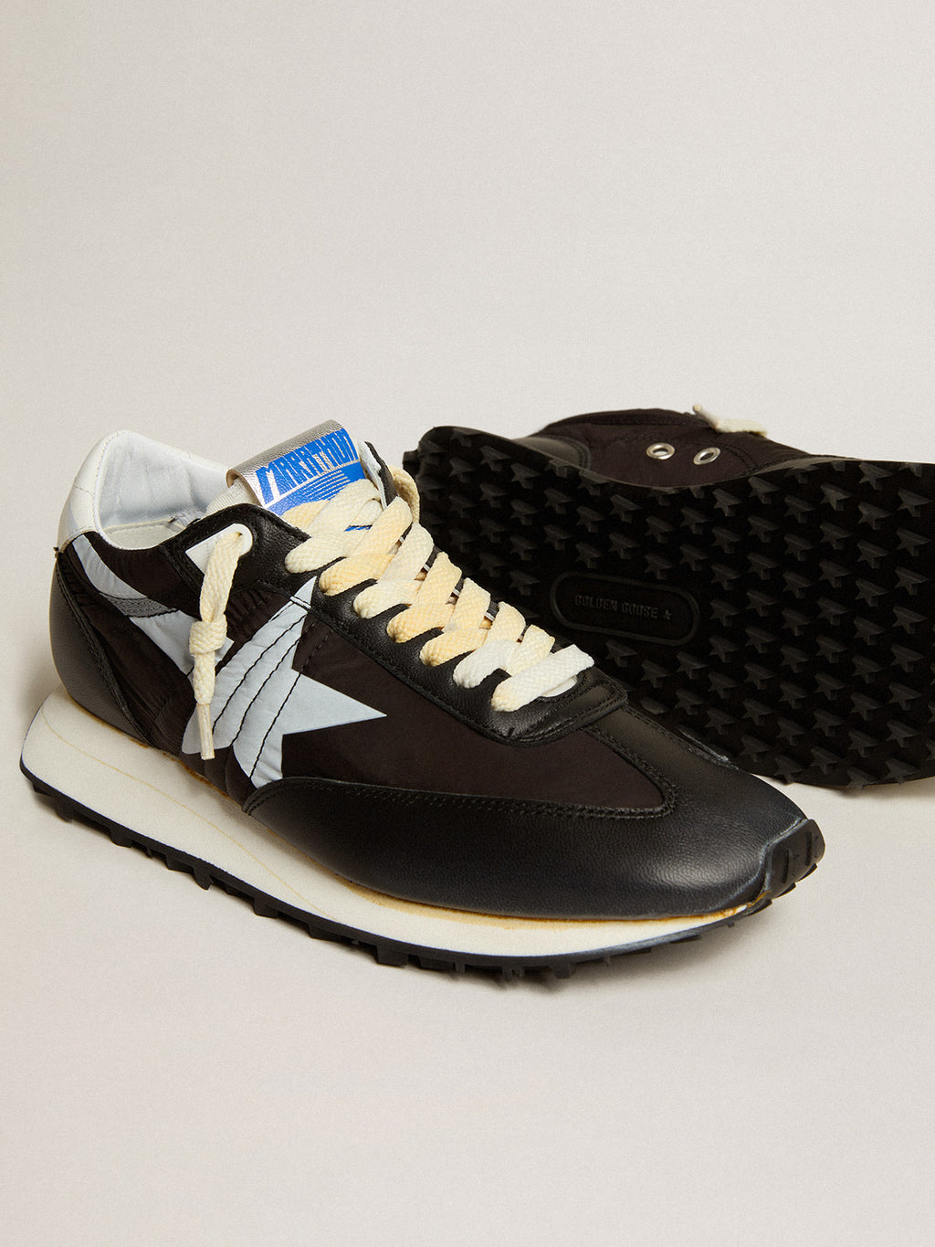 Women's Marathon with black nylon upper and white star| Golden Goose